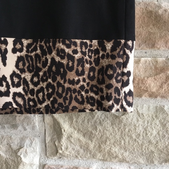 NEW Banana Republic Black & Leopard Skirt Sz 8 NWT - Picture 2 of 7